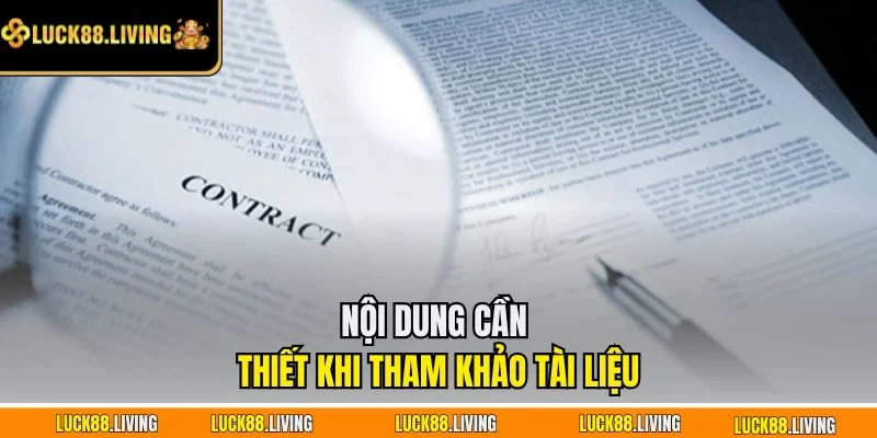 Nội dung cần thiết khi tham khảo tài liệu